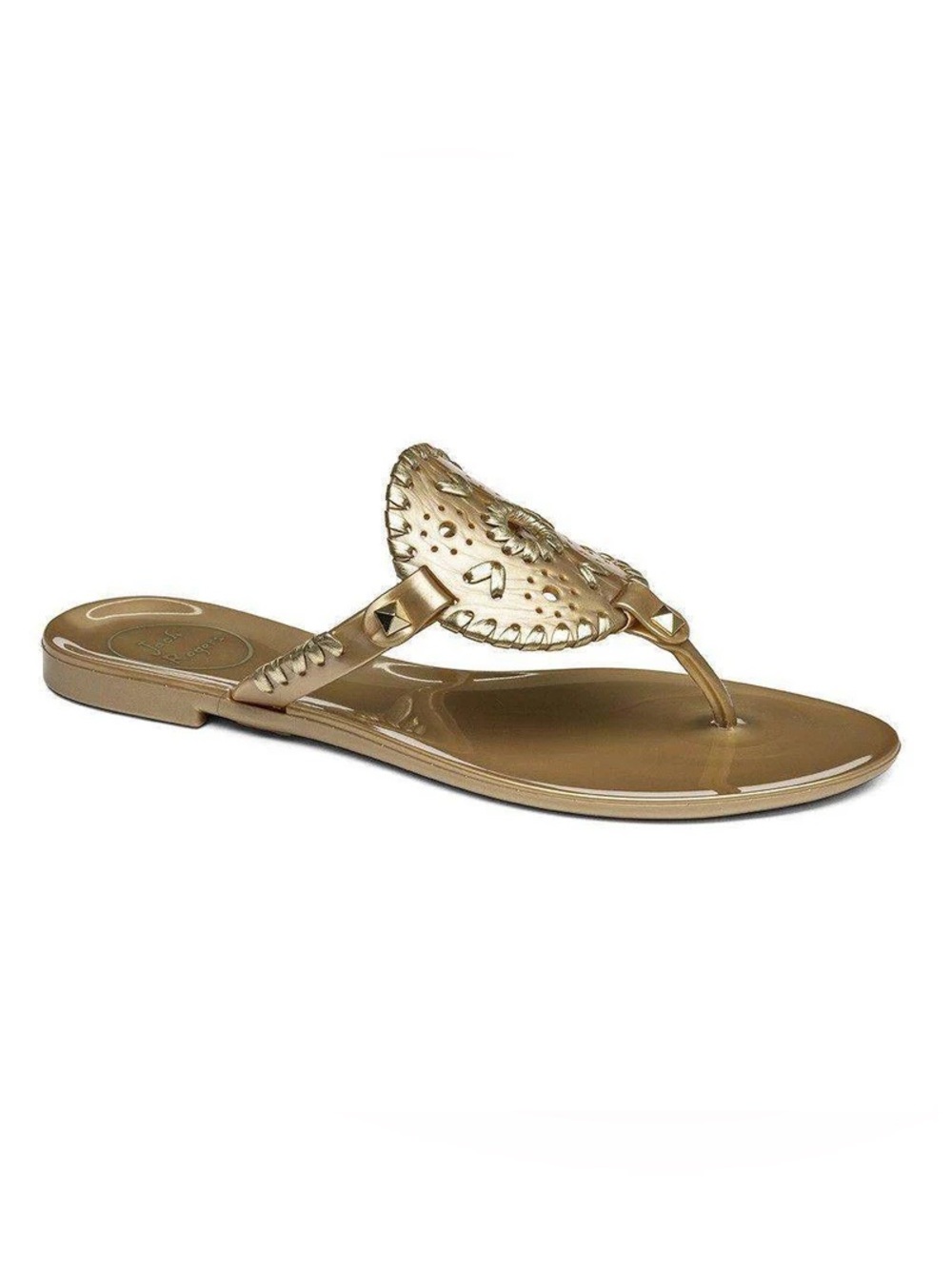 Jack Rogers Metallic Gold Miller Jelly Thong Sandal